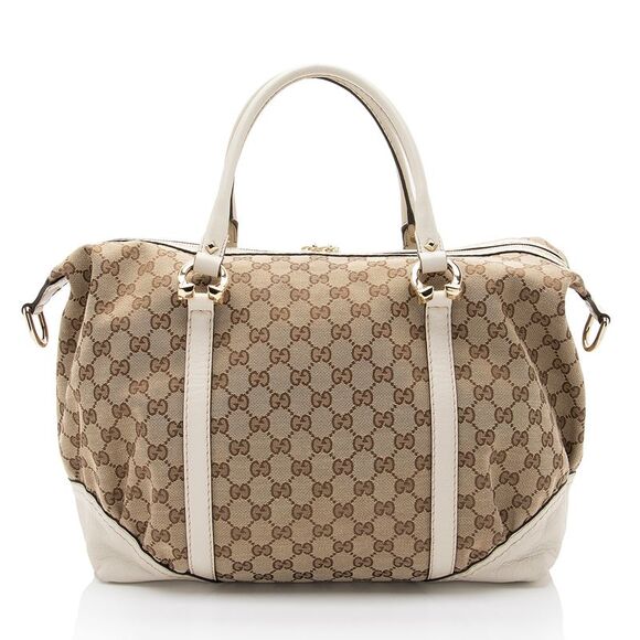 Gucci GG Canvas Horsebit Nailhead Medium Boston Bag - Picture 3 of 15